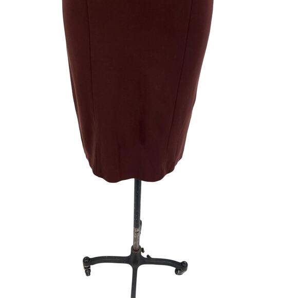 Ottod'Ame Cocoa Sheath Dress Pencil V-Neck Short Sleeve Brown Size US 4 - Picture 6 of 16